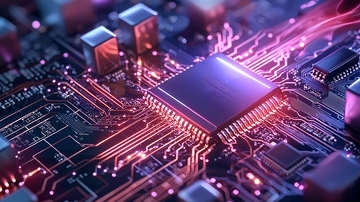 科技电路芯片发光