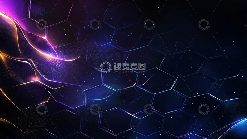 高清大图下载【趣麦麦图】紫色光线蜂窝结构
