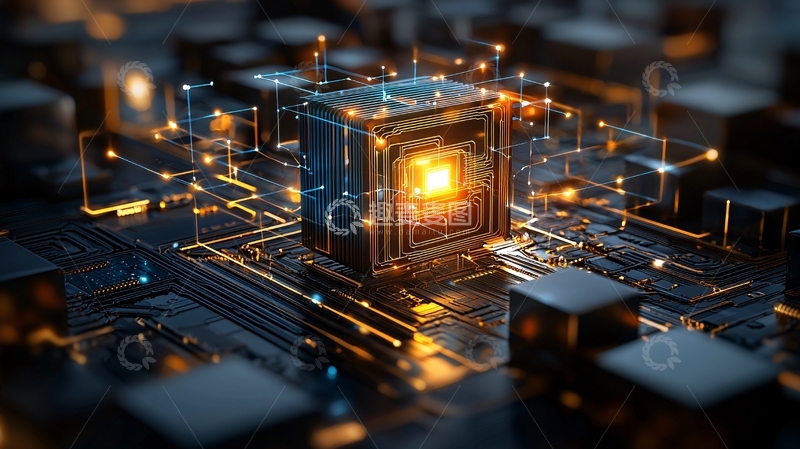 高清大图下载【趣麦麦图】抽象科技方块