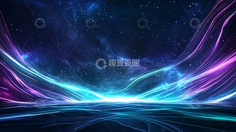 高清大图下载【趣麦麦图】梦幻星空能量流动背景