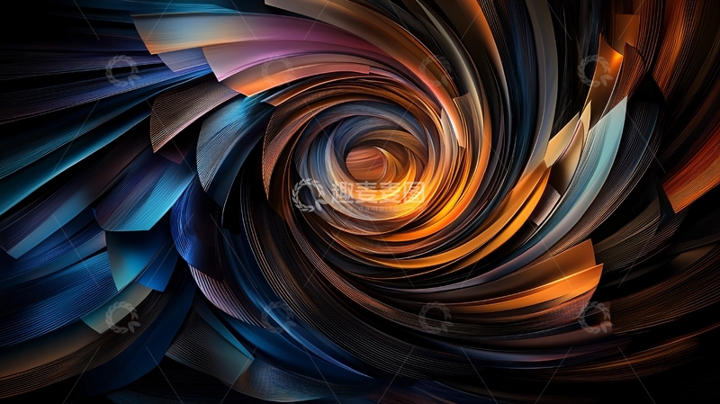 高清大图下载【趣麦麦图】抽象漩涡多色渐变光效