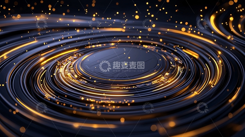 高清大图下载【趣麦麦图】金色光芒环绕的漩涡