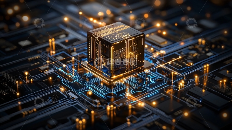 高清大图下载【趣麦麦图】精细芯片电路板特写