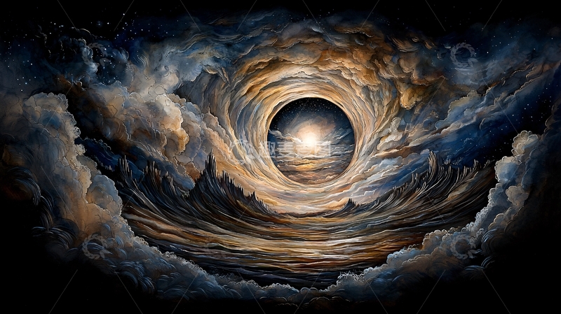 高清大图下载【趣麦麦图】漩涡云层中的光芒
