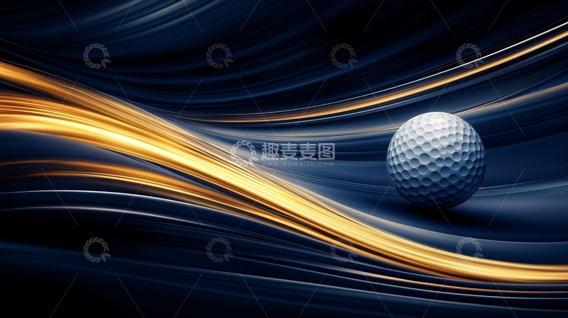 高清大图下载【趣麦麦图】高尔夫球与金色光线背景