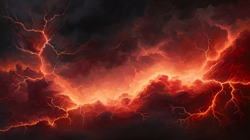 红色闪电风暴乌云