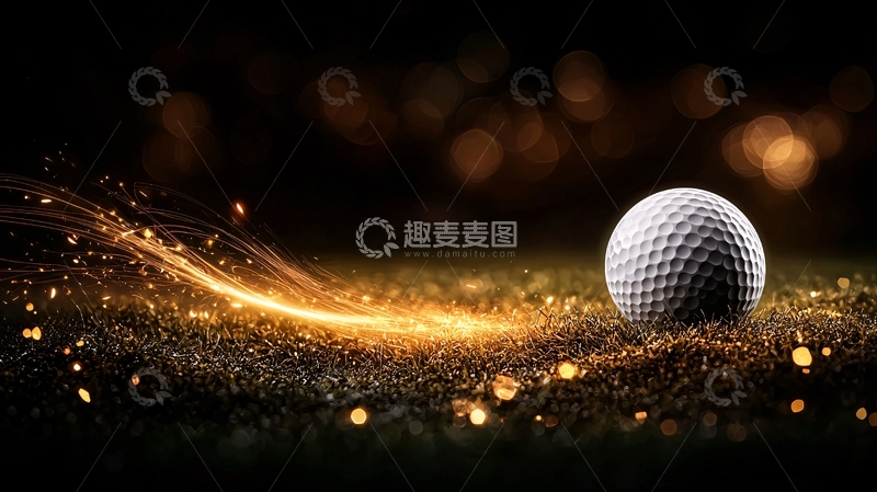 高清大图下载【趣麦麦图】高尔夫球在闪耀光芒中