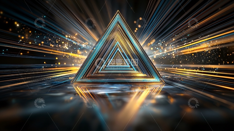 高清大图下载【趣麦麦图】金色光线下的三角形隧道