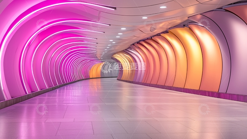 高清大图下载【趣麦麦图】彩色灯光隧道