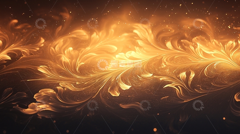 高清大图下载【趣麦麦图】金色火焰漩涡状背景