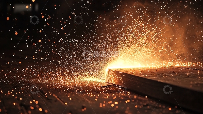 高清大图下载【趣麦麦图】焊接火花飞溅特写