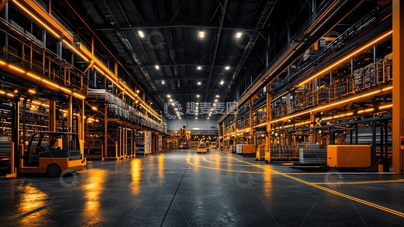 高清大图下载【趣麦麦图】大型仓库内部陈列货架