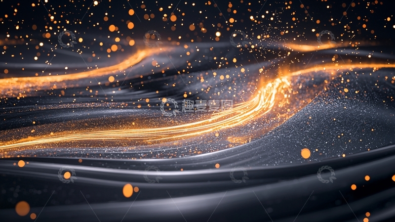 高清大图下载【趣麦麦图】金色光束星空背景