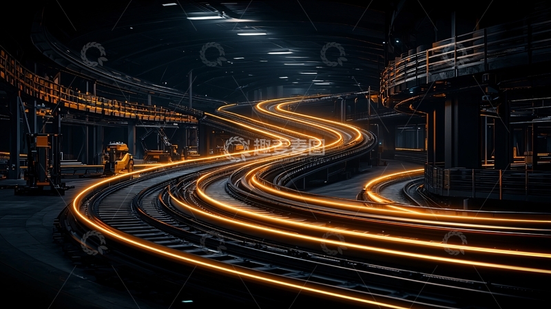 高清大图下载【趣麦麦图】蜿蜒发光轨道