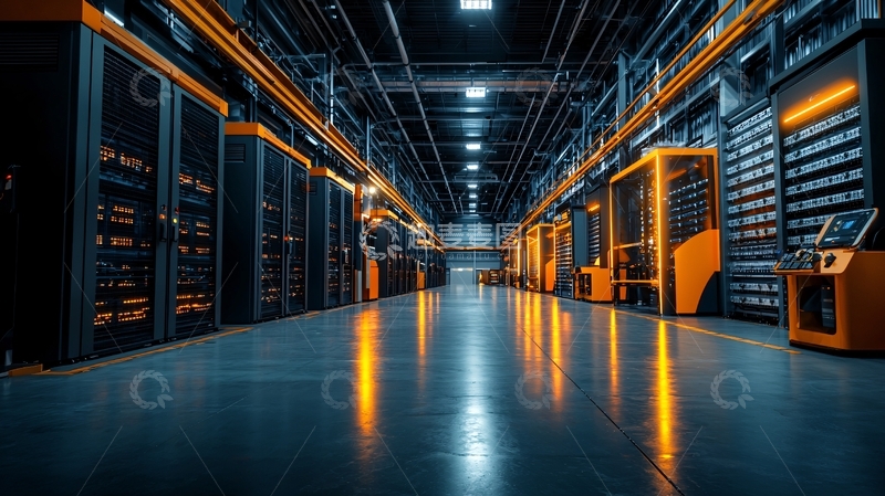 高清大图下载【趣麦麦图】数据中心内部走廊