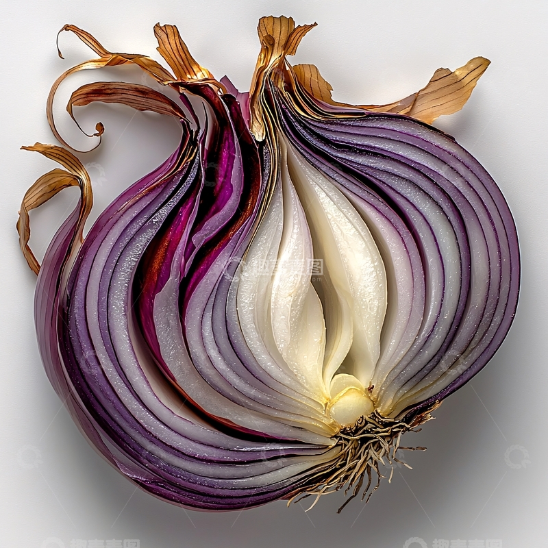 高清大图下载【趣麦麦图】切开的紫洋葱特写