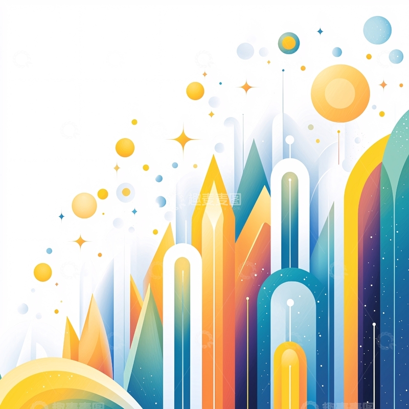 高清大图下载【趣麦麦图】抽象几何形状渐变背景