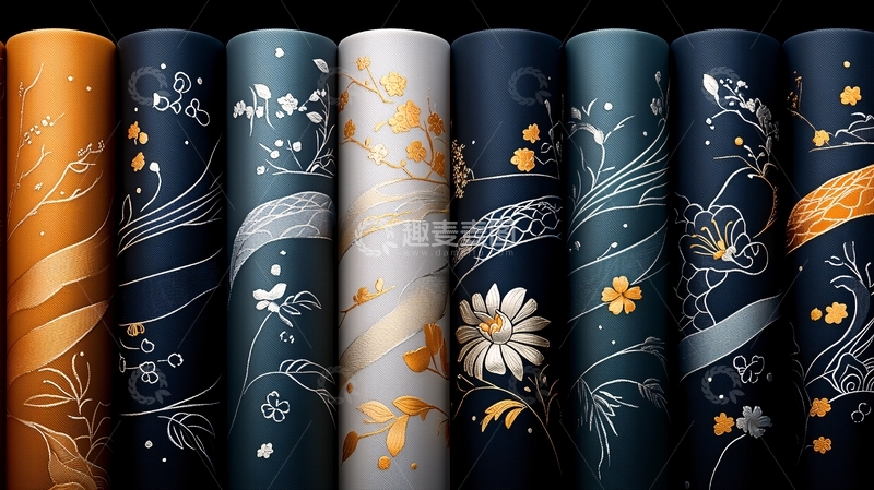 高清大图下载【趣麦麦图】具有装饰图案的圆柱体