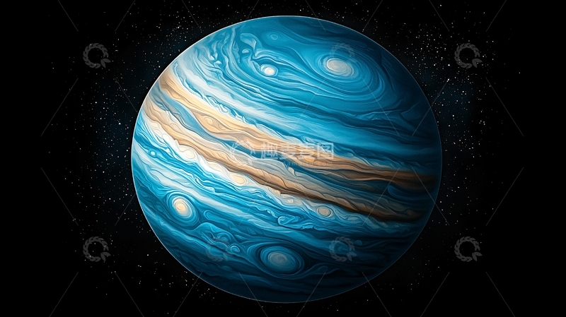 高清大图下载【趣麦麦图】蓝色条纹星球