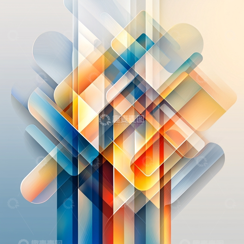 高清大图下载【趣麦麦图】抽象几何渐变色块
