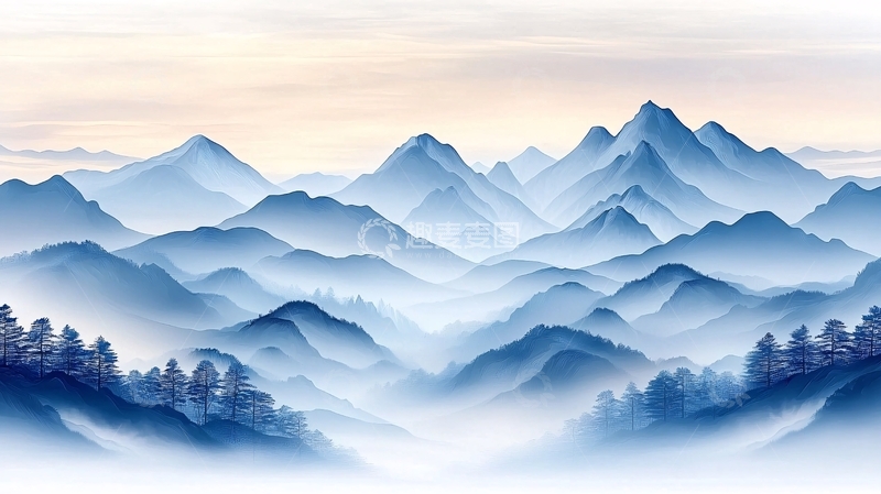 高清大图下载【趣麦麦图】水墨山峰高清图片