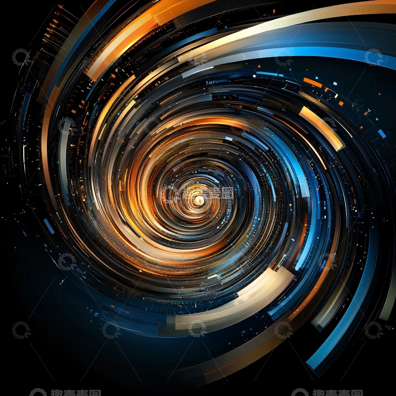 高清大图下载【趣麦麦图】抽象漩涡科技感背景