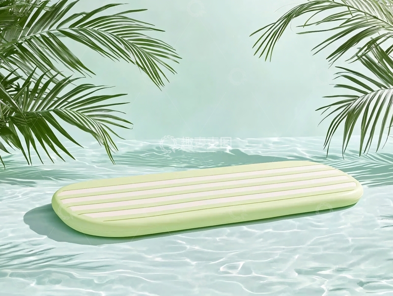 高清大图下载【趣麦麦图】绿色气垫在水中