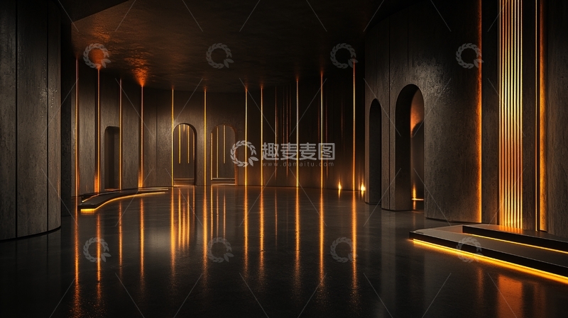 高清大图下载【趣麦麦图】未来感走廊高清图片