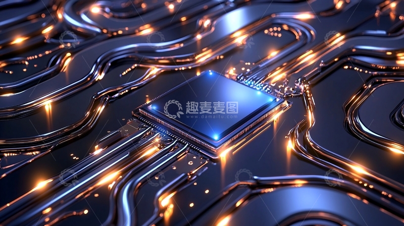 高清大图下载【趣麦麦图】芯片发光电路板纹理