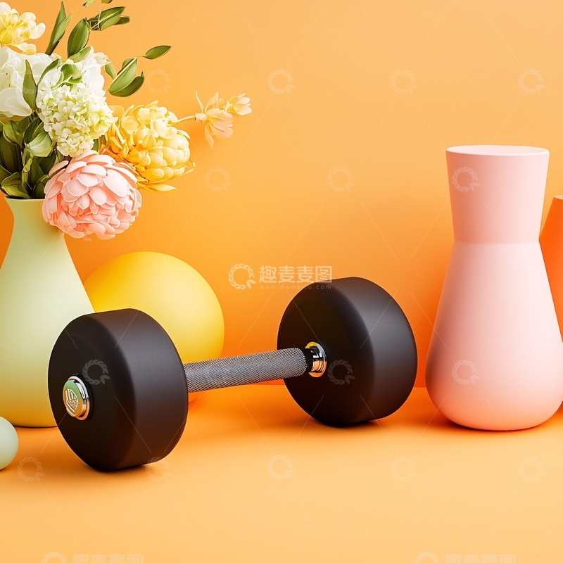 高清大图下载【趣麦麦图】哑铃花瓶静物