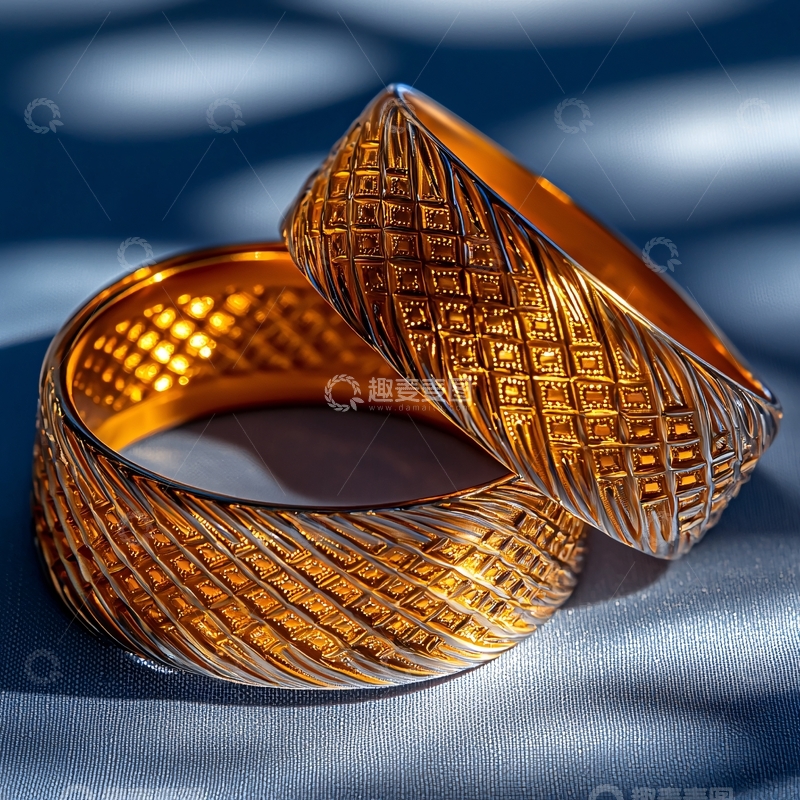 高清大图下载【趣麦麦图】金色手镯特写