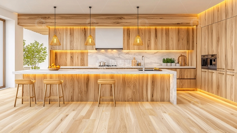 高清大图下载【趣麦麦图】现代简约木质厨房