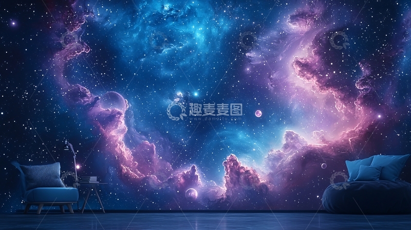 高清大图下载【趣麦麦图】梦幻星空背景墙