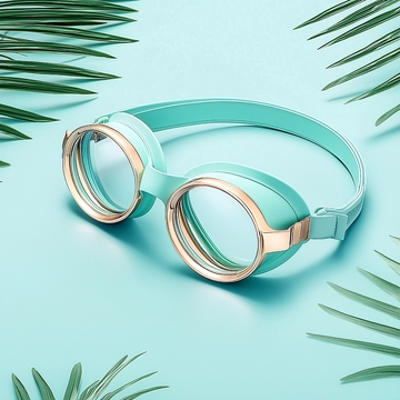 薄荷绿泳镜高清图片