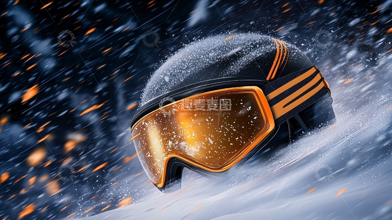 高清大图下载【趣麦麦图】滑雪头盔护目镜雪景