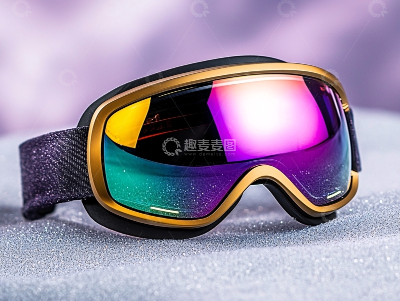 高清大图下载【趣麦麦图】滑雪镜反光彩虹色镜片