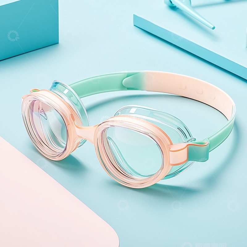 高清大图下载【趣麦麦图】-粉色边框的泳镜特写