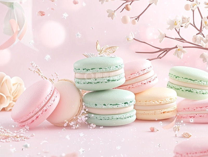 高清大图下载【趣麦麦图】马卡龙静物粉嫩风格