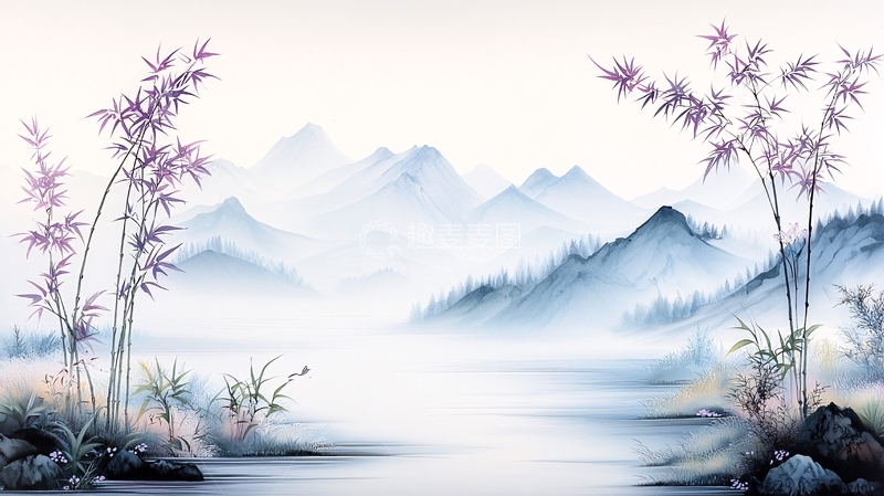 高清大图下载【趣麦麦图】水墨山水花卉意境