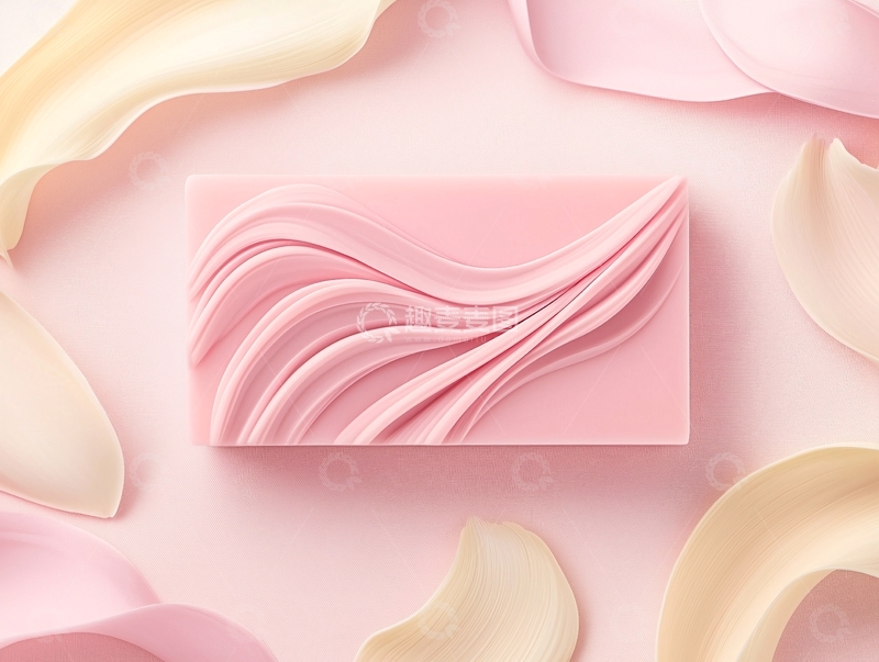高清大图下载【趣麦麦图】粉色波浪纹手工皂