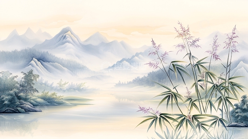 高清大图下载【趣麦麦图】山水朦胧意境