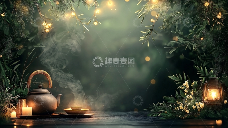 高清大图下载【趣麦麦图】魔法森林中的静谧茶会