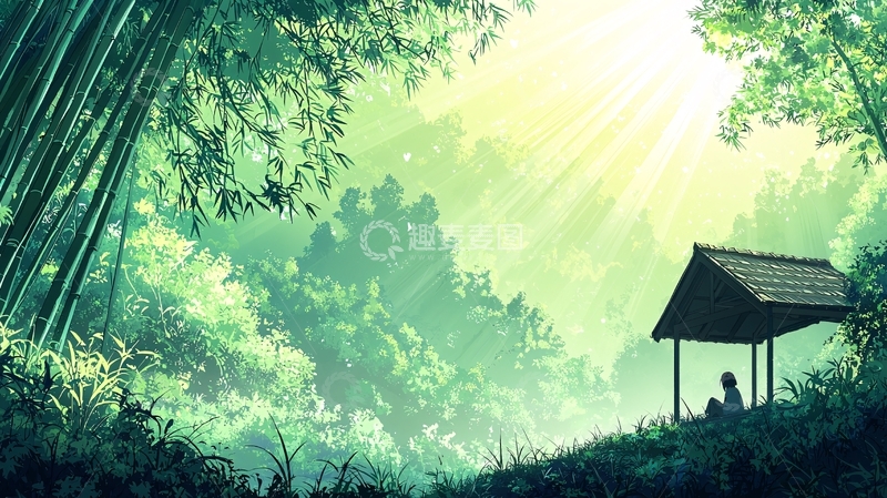 高清大图下载【趣麦麦图】郁郁葱葱的绿色森林