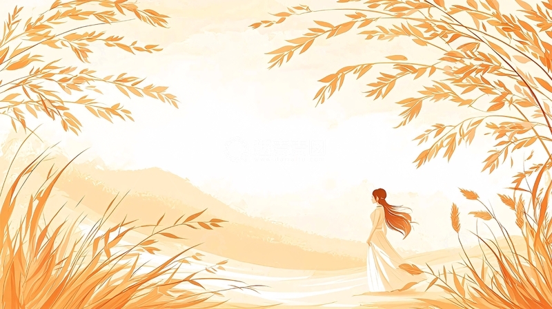 高清大图下载【趣麦麦图】田野中孤独的背影