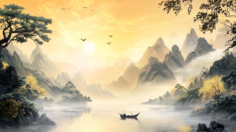 高清大图下载【趣麦麦图】水墨山水高清图片