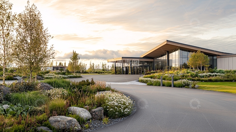 高清大图下载【趣麦麦图】现代建筑与景观融合