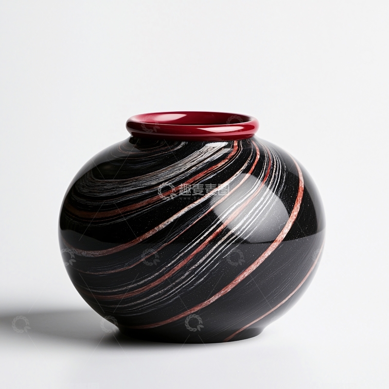 高清大图下载【趣麦麦图】黑色球形花瓶