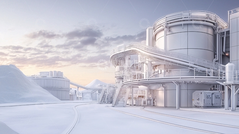 高清大图下载【趣麦麦图】未来感科幻建筑雪景