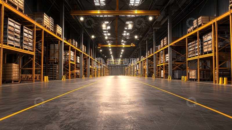 高清大图下载【趣麦麦图】仓库货架堆满货物