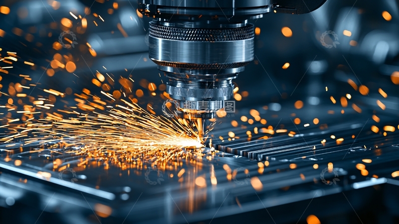 高清大图下载【趣麦麦图】精密金属加工火花四溅